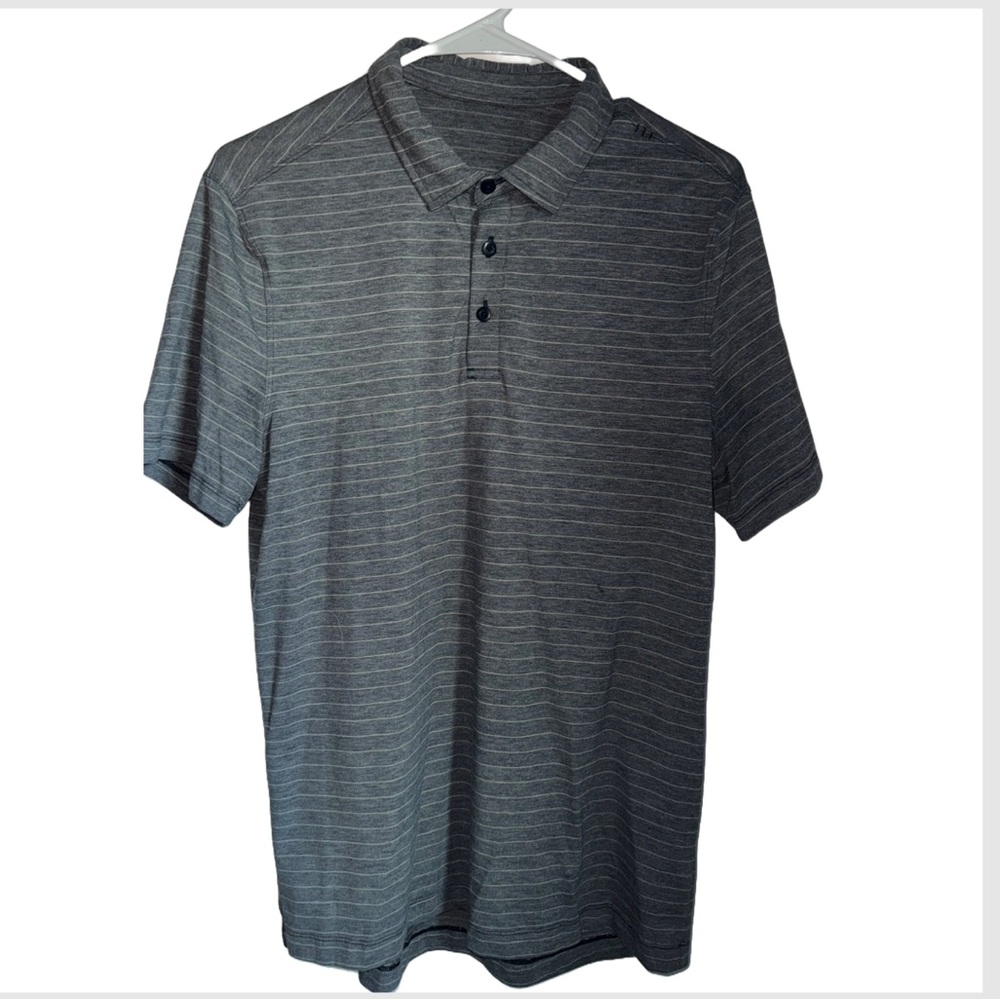 Men's Lululemon Gray Striped Polo Shirt